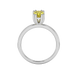 Oval cut canary yellow gemstone ring, white gold vintage basket setting.