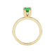 Oval cut emerald green gemstone ring, yellow gold vintage basket setting