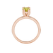 Oval cut canary yellow gemstone ring, rose gold vintage basket setting.