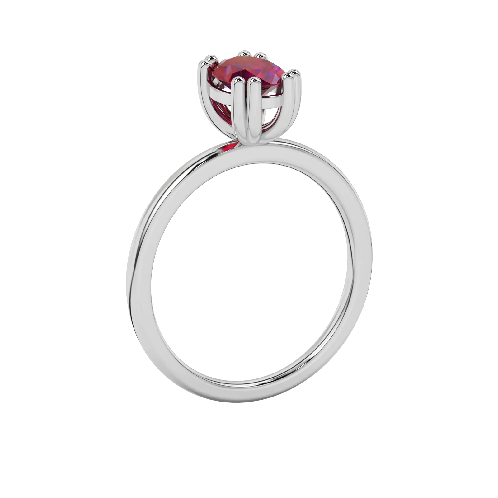 Side profile, white gold raspberry red ring, vintage basket gallery.