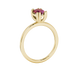 Side profile, yellow gold raspberry red ring, vintage basket gallery.