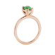 Side profile, rose gold emerald green ring, vintage basket gallery.