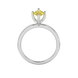 Marquise cut canary yellow gemstone ring, white gold surprise diamond setting.