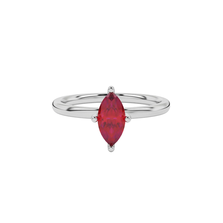 Marquise Three-Stone Gemstone Ring