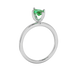 Side profile, white gold emerald green ring, surprise diamond gallery.