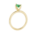Side profile, yellow gold emerald green ring, surprise diamond gallery.