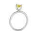 Side profile, white gold canary yellow ring, surprise diamond gallery.