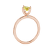 Side profile, rose gold canary yellow ring, surprise diamond gallery.