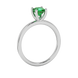 Asscher cut gemstone solitaire ring in gold with four-prong setting