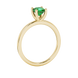 Asscher cut gemstone solitaire ring in gold with four-prong setting