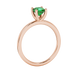 Asscher cut gemstone solitaire ring in gold with four-prong setting