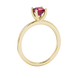 Asscher cut gemstone solitaire ring in gold with four-prong setting