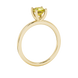 Asscher cut gemstone solitaire ring in gold with four-prong setting