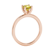 Asscher cut gemstone solitaire ring in gold with four-prong setting