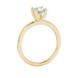 Asscher cut gemstone solitaire ring in gold with four-prong setting