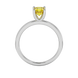 Asscher cut gemstone solitaire ring in gold with four-prong setting