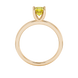 Asscher cut gemstone solitaire ring in gold with four-prong setting