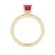Asscher cut gemstone solitaire ring in gold with four-prong setting