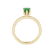 Asscher cut gemstone solitaire ring in gold with secure six-prong setting