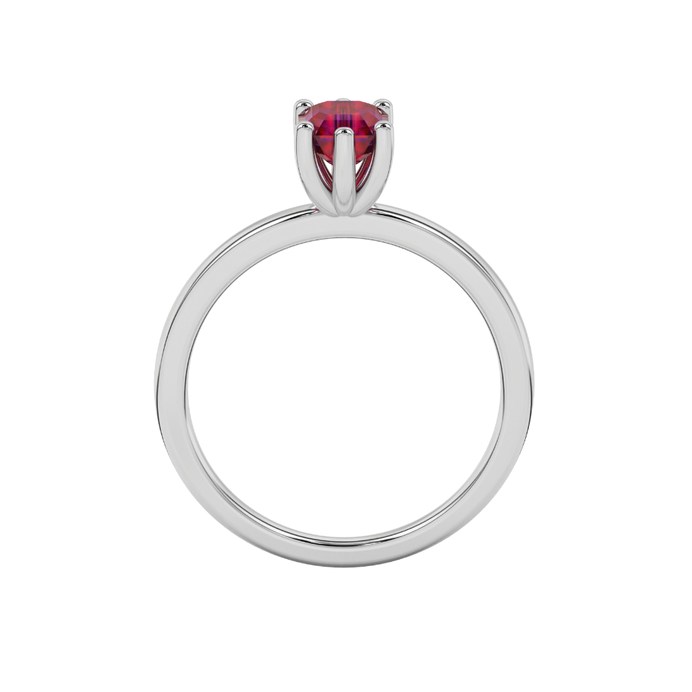 Asscher cut gemstone solitaire ring in gold with secure six-prong setting