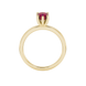 Asscher cut gemstone solitaire ring in gold with secure six-prong setting