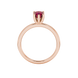 Asscher cut gemstone solitaire ring in gold with secure six-prong setting
