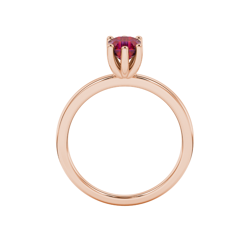 Asscher cut gemstone solitaire ring in gold with secure six-prong setting