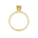 Asscher cut gemstone solitaire ring in gold with secure six-prong setting