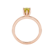 Asscher cut gemstone solitaire ring in gold with secure six-prong setting