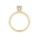 Asscher cut gemstone solitaire ring in gold with secure six-prong setting