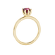 Asscher cut gemstone solitaire ring in gold with secure six-prong setting