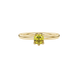 Asscher cut gemstone solitaire ring in gold with secure six-prong setting