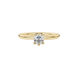 Asscher cut gemstone solitaire ring in gold with secure six-prong setting