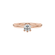 Asscher cut gemstone solitaire ring in gold with secure six-prong setting