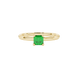 Asscher cut gemstone solitaire ring in gold with four-prong setting