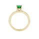 Asscher cut gemstone solitaire ring in gold with four-prong setting
