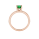 Asscher cut gemstone solitaire ring in gold with four-prong setting