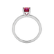 Asscher cut gemstone solitaire ring in gold with four-prong setting