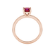 Asscher cut gemstone solitaire ring in gold with four-prong setting