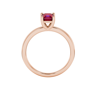 Raspberry Red gemstone classic basket ring in rose gold