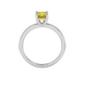 Asscher cut gemstone solitaire ring in gold with four-prong setting