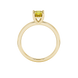 Asscher cut gemstone solitaire ring in gold with four-prong setting