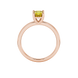 Asscher cut gemstone solitaire ring in gold with four-prong setting