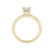 Asscher cut gemstone solitaire ring in gold with four-prong setting