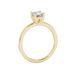 Asscher cut gemstone solitaire ring in gold with four-prong setting