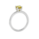 Asscher cut gemstone solitaire ring in gold with four-prong setting