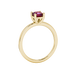 Asscher cut gemstone solitaire ring in gold with four-prong setting