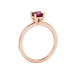 Asscher cut gemstone solitaire ring in gold with four-prong setting