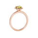 Asscher cut halo gemstone ring in gold featuring a 5.00 MM center gemstone surrounded by round diamond accents