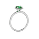 Asscher cut halo gemstone ring in gold featuring a 5.00 MM center gemstone surrounded by round diamond accents